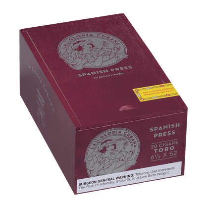 La Gloria Cubana Spanish Press Toro 20 Ct. Box 6.50X52