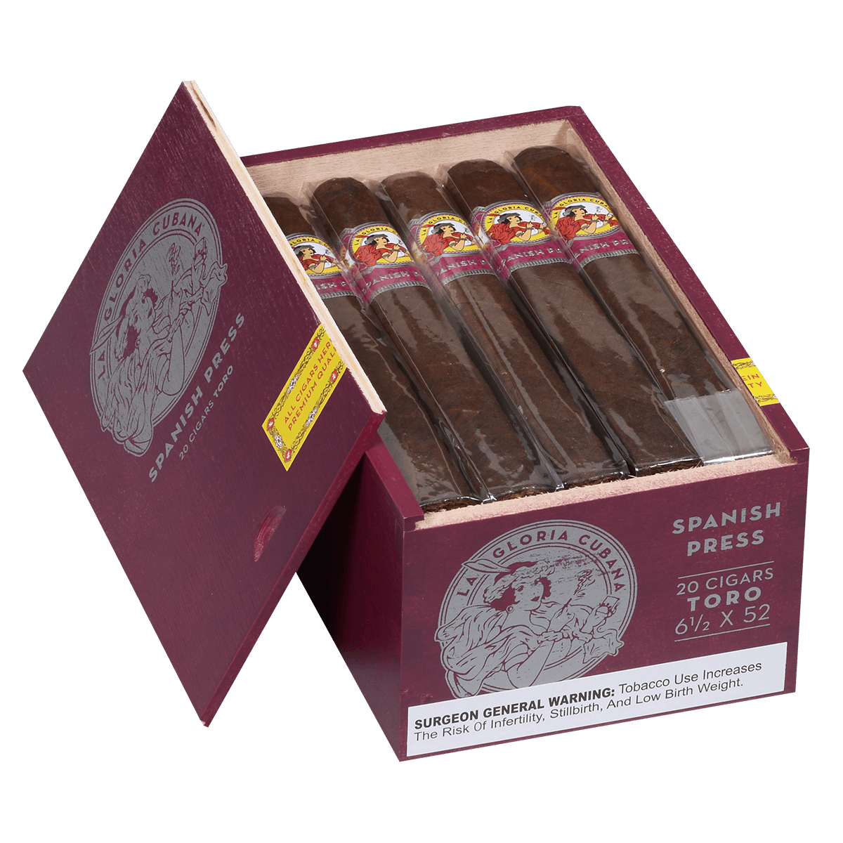 La Gloria Cubana Spanish Press Toro 20 Ct. Box 6.50X52