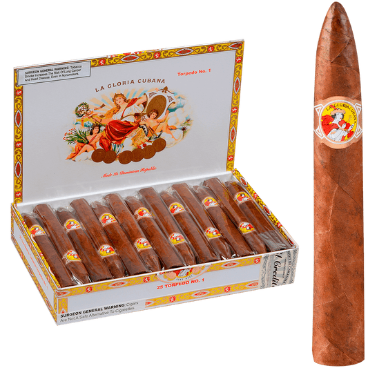 La Gloria Cubana Torpedo #1 Natural 25 Ct. Box 6.50X52