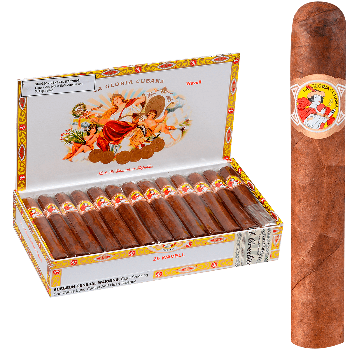 La Gloria Cubana Wavell Maduro 25 Ct. Box 5.00X50