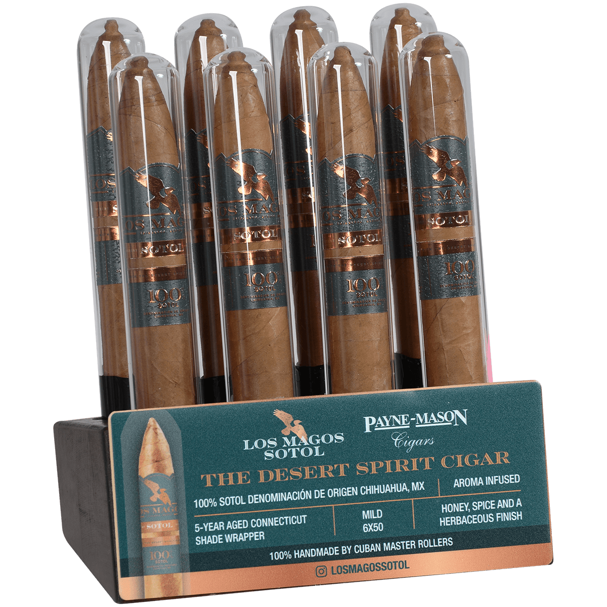 Los Magos Sotol Infused Desert Spirit Torpedo By Payne Mason 16 Ct. Display Kit 6.00X50