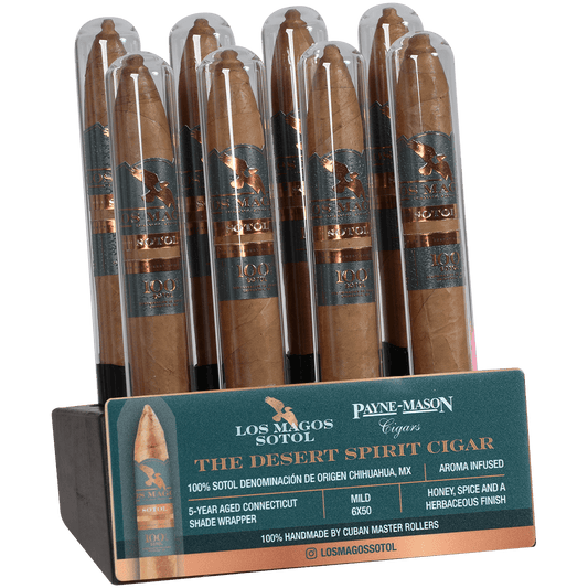 Los Magos Sotol Infused Desert Spirit Torpedo By Payne Mason 16 Ct. Display Kit 6.00X50