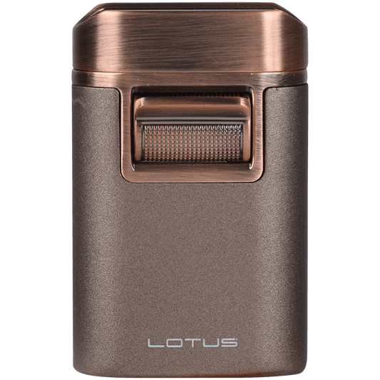 Lighter Lotus Brawn Quad Torch Table Lighter Brown Crackle Copper