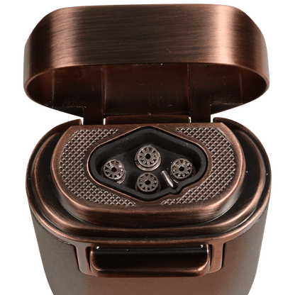 Lighter Lotus Brawn Quad Torch Table Lighter Brown Crackle Copper