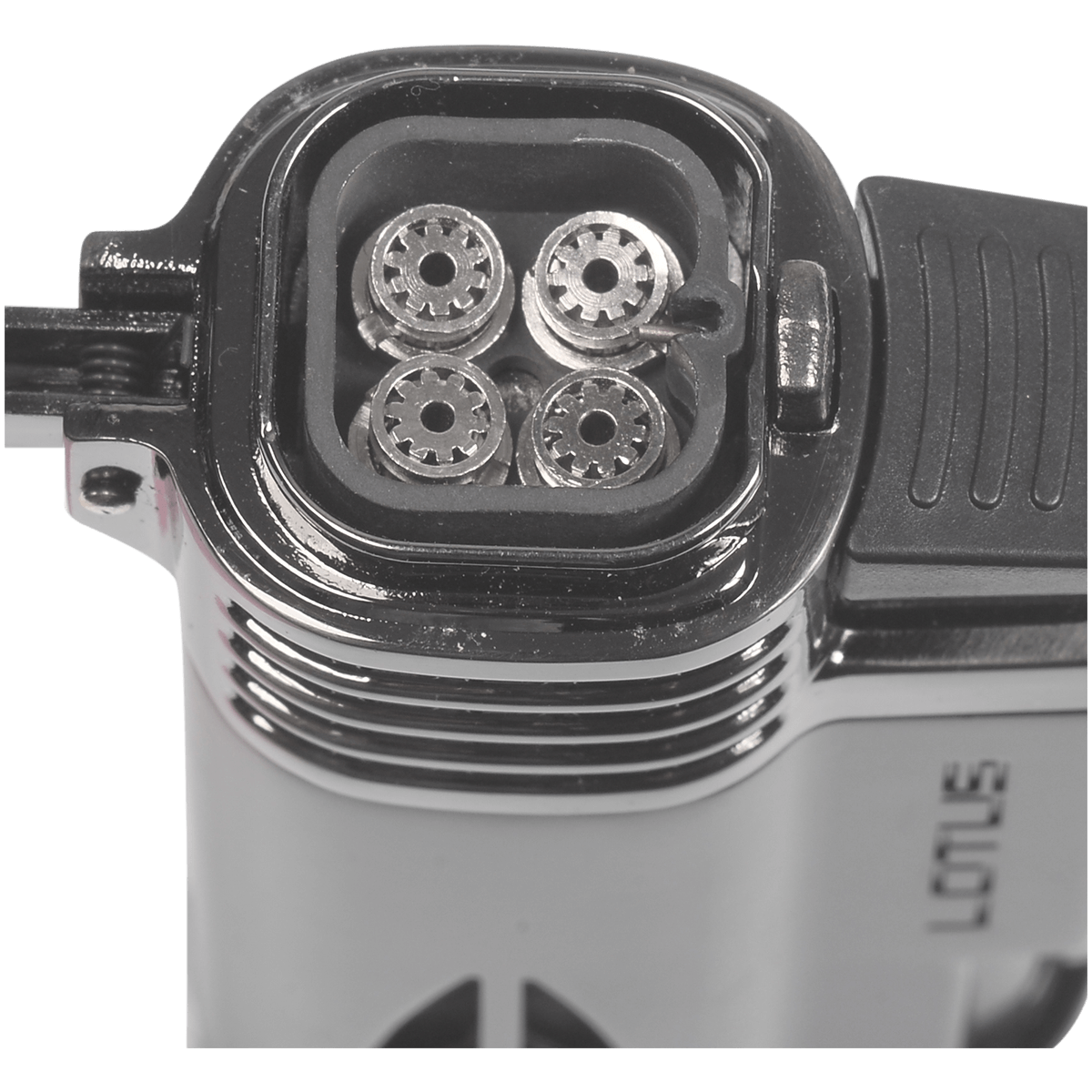 Lighter Lotus Defiant Quad Tinpoint Torch Black Gunmetal