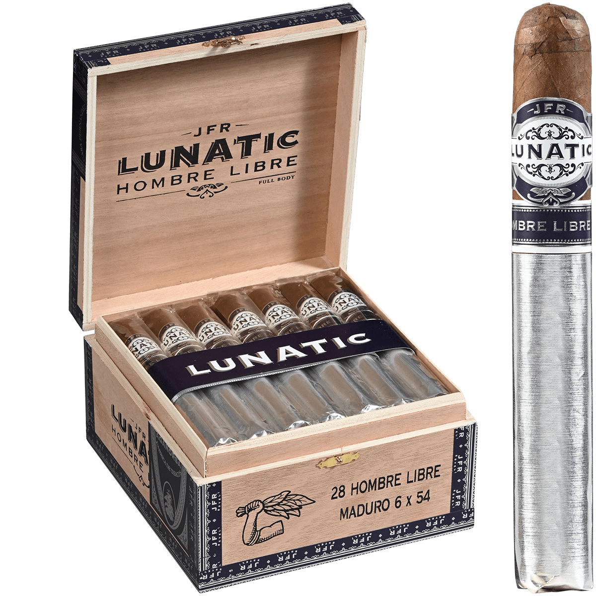 Aganorsa Jfr Lunatic Hombre Libre Maduro Toro 28 Ct. 6X54