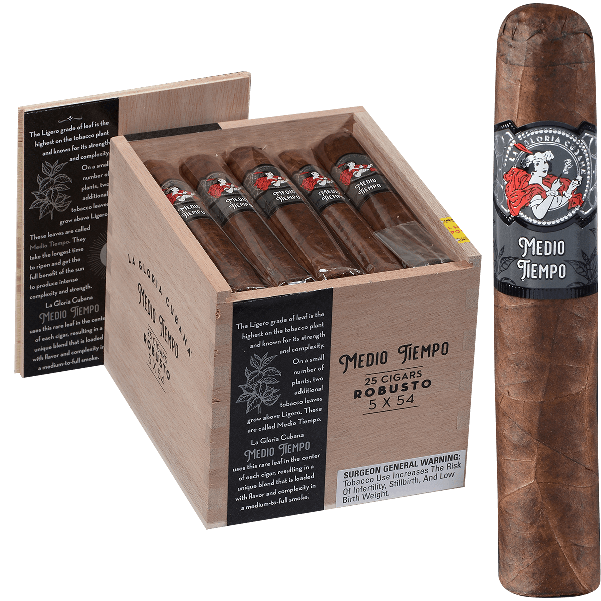 La Gloria Cubana Medio Tiempo Robusto 25 Ct 5X54