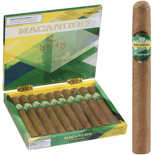 Limited Edition Macanudo Inspirado Brazilian Shade Toro 10 Ct. Box 6.25X52