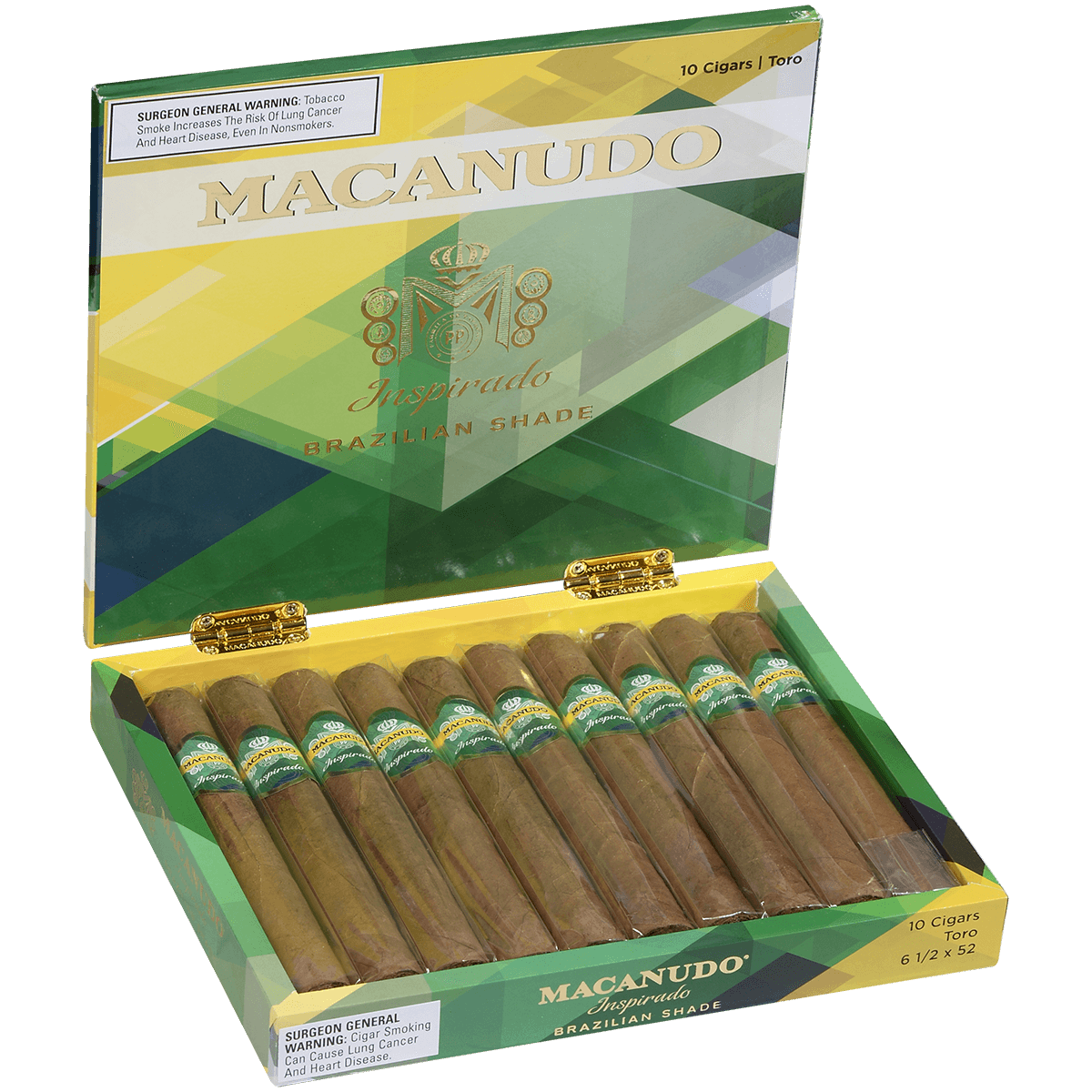 Limited Edition Macanudo Inspirado Brazilian Shade Toro 10 Ct. Box 6.25X52