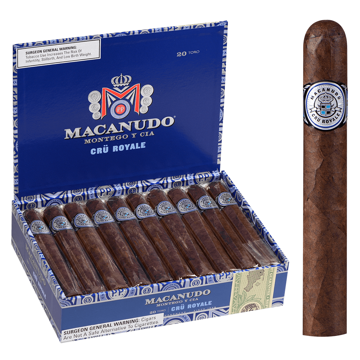 Macanudo Cru Royale Toro 20 Ct. Box 6.00X54