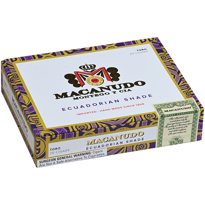 MACANUDO ECUADORIAN SHADE TORO BOX PRESSED 20 CT. BOX 6X50