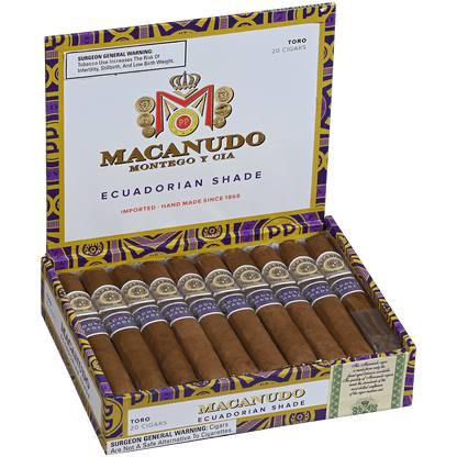 MACANUDO ECUADORIAN SHADE TORO BOX PRESSED 20 CT. BOX 6X50