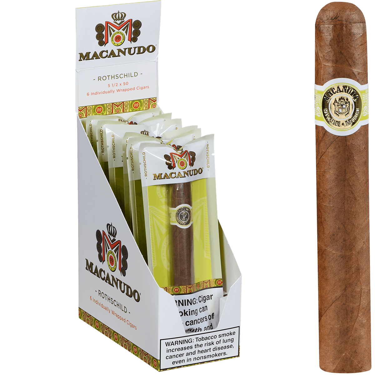 Macanudo Cafe Freshness Pack Rothschild 6 Ct. Box 5.50X50