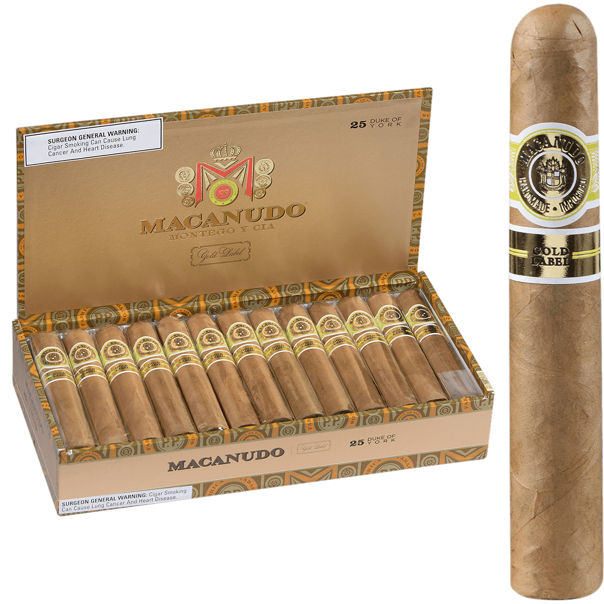Macanudo Gold Label Duke Of York 25. Ct Box 5.25X54