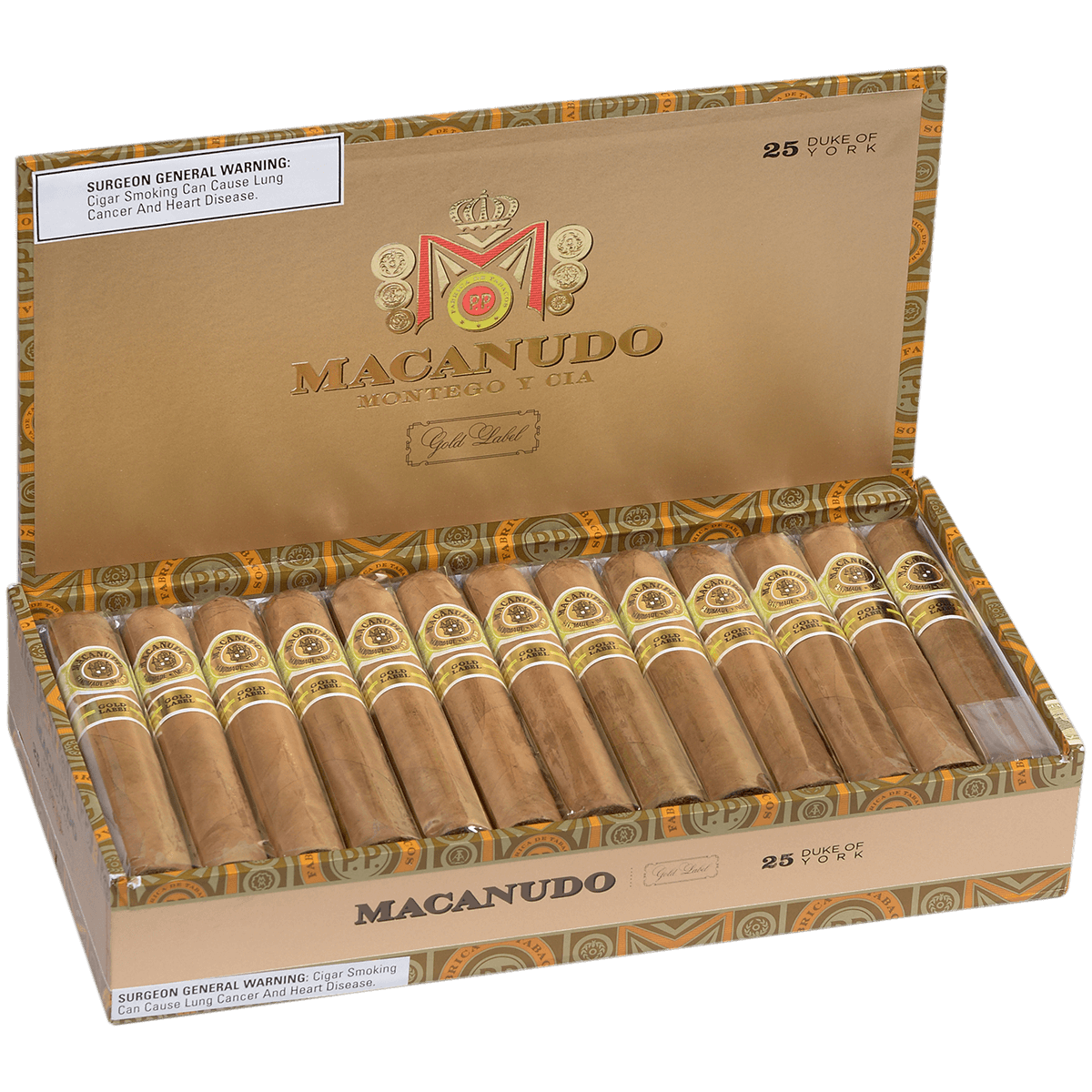 Macanudo Gold Label Duke Of York 25. Ct Box 5.25X54