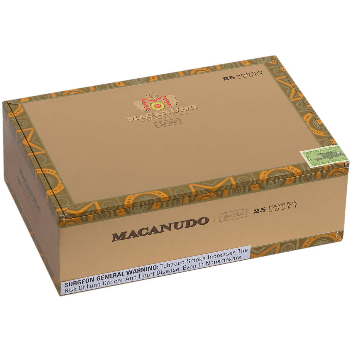 Macanudo Gold Label Hampton Court Tube 25 Ct. Box 5.25X54