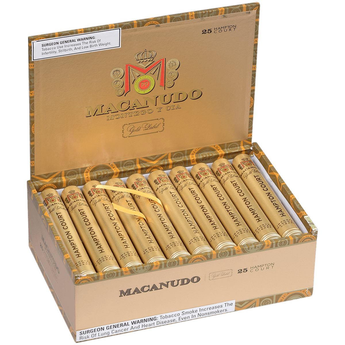Macanudo Gold Label Hampton Court Tube 25 Ct. Box 5.25X54