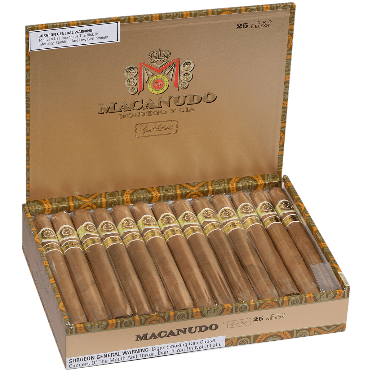 Macanudo Gold Label Lord Nelson 25 Ct. Box 7.00X49