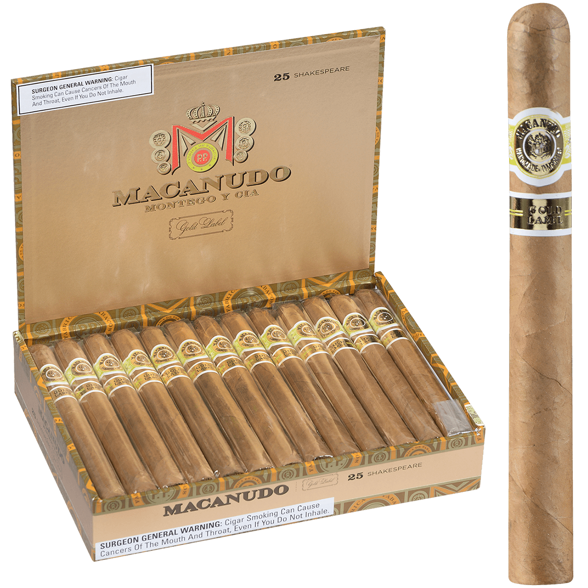 Macanudo Gold Label Shakespeare 25 Ct. Box 6.50X45