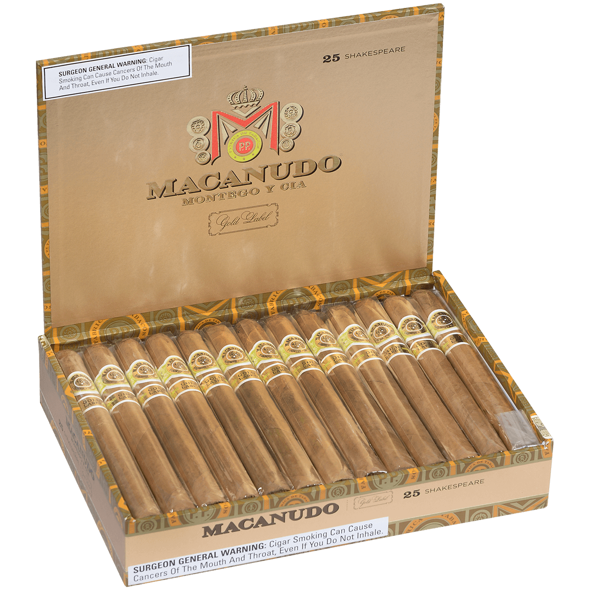 Macanudo Gold Label Shakespeare 25 Ct. Box 6.50X45