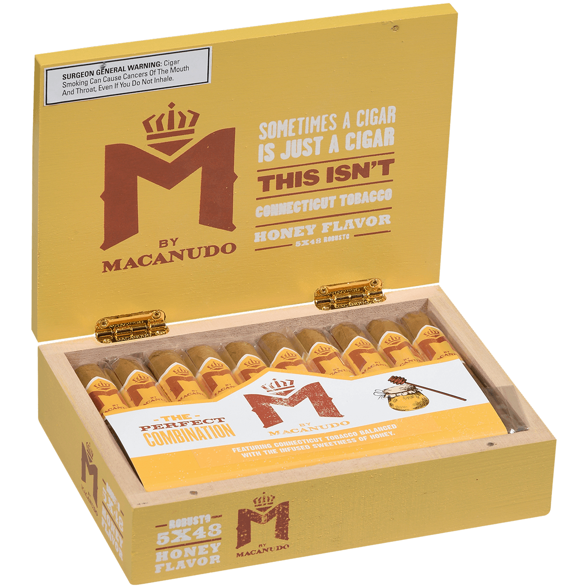 M By Macanudo Honey Robusto 20 Ct. Box 5.00X48