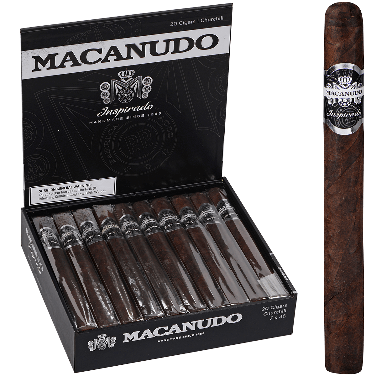 Macanudo Inspirado Black Churchill 20 Ct. Box 7.00X48