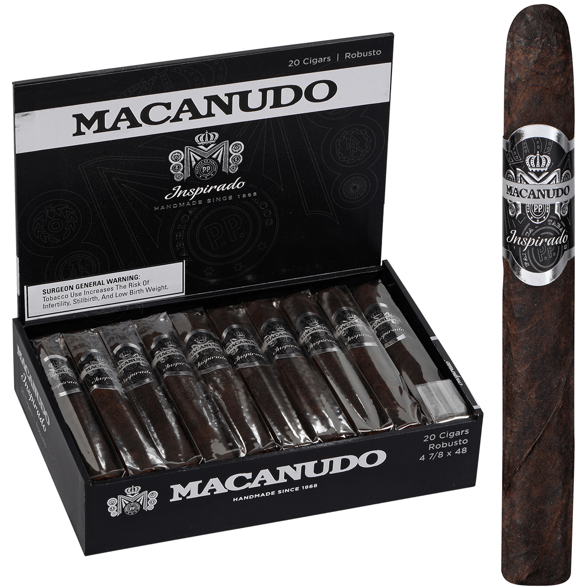 Macanudo Inspirado Black Robusto 20 Ct. Box 4.87X48