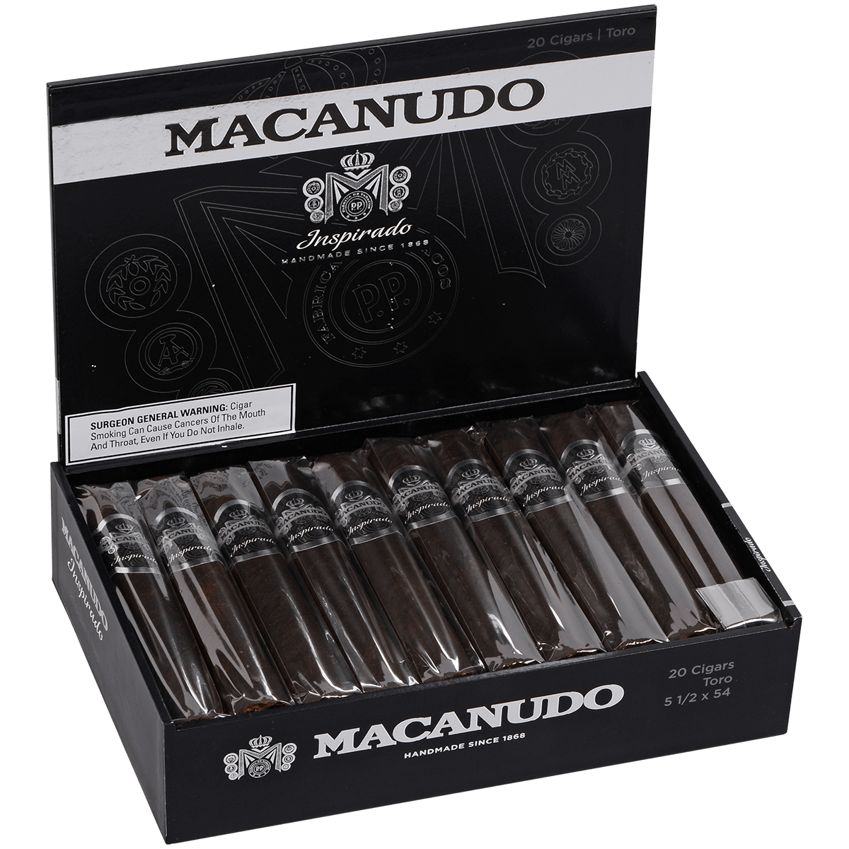 Macanudo Inspirado Black Toro 20 Ct. Box 5.50X54
