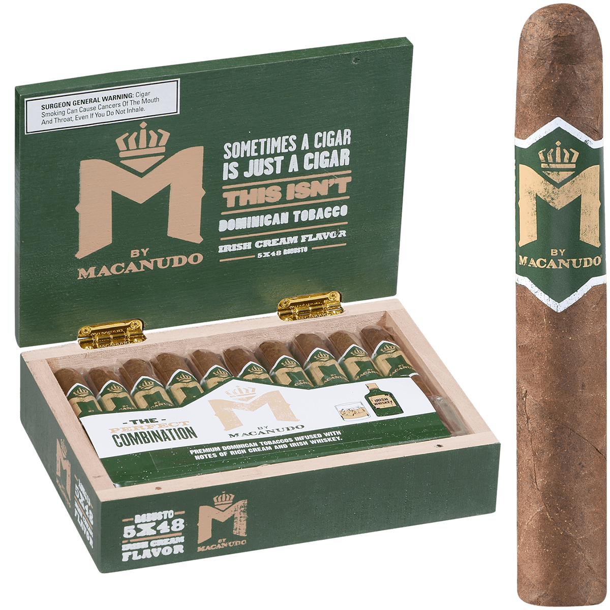 M By Macanudo Irish Cream Robusto 20 Ct. Box 5.00X48