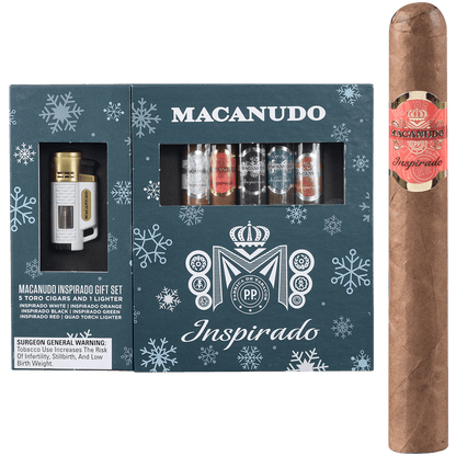 Holiday Sampler Macanudo Inspirado Toro With Lighter Gift Set 5 Ct Box.