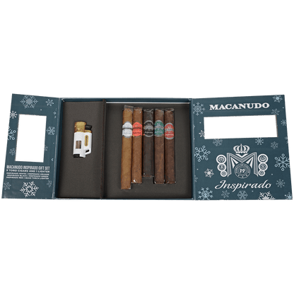 Holiday Sampler Macanudo Inspirado Toro With Lighter Gift Set 5 Ct Box.