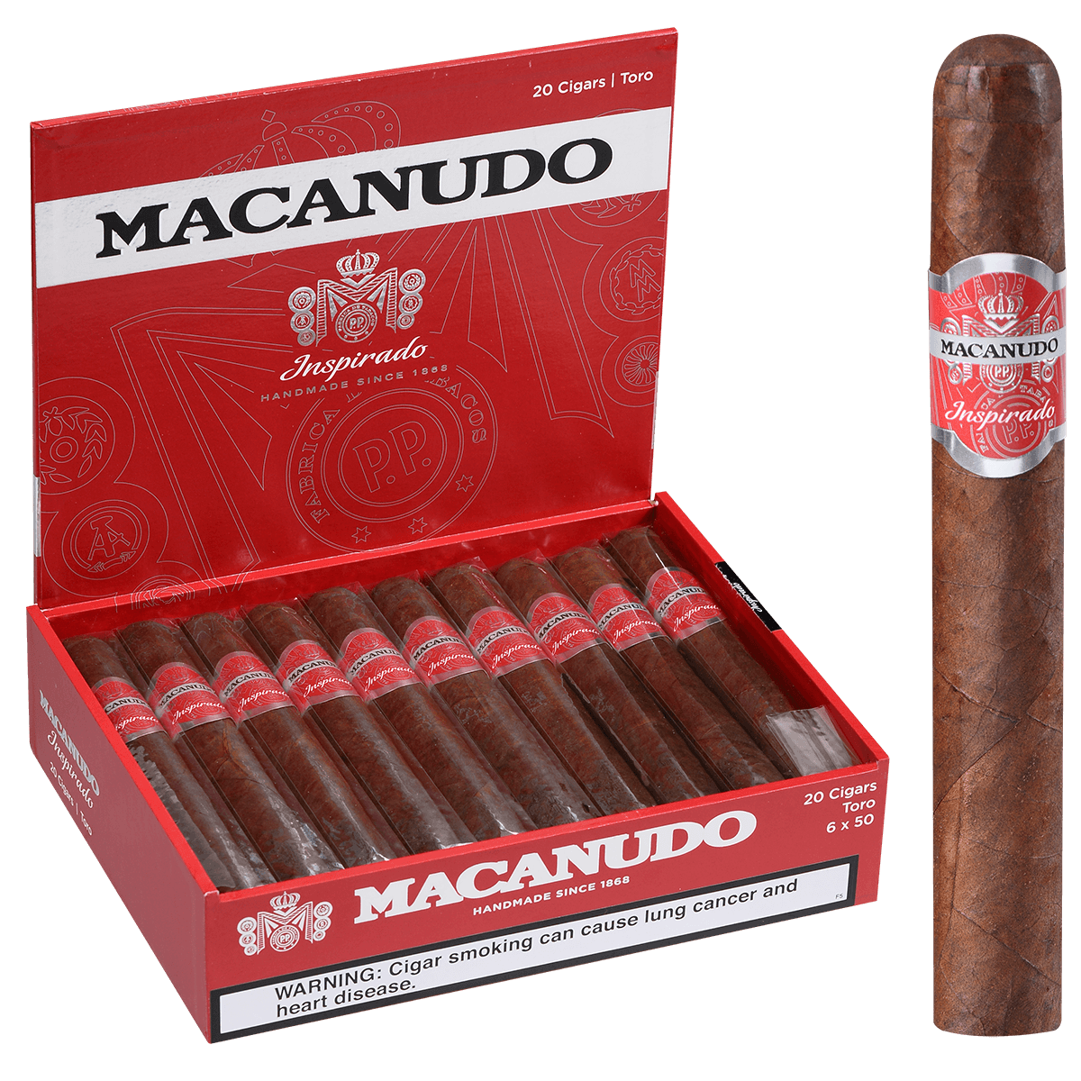 Macanudo Inspirado Red Toro 20 Ct. Box 6.00X50