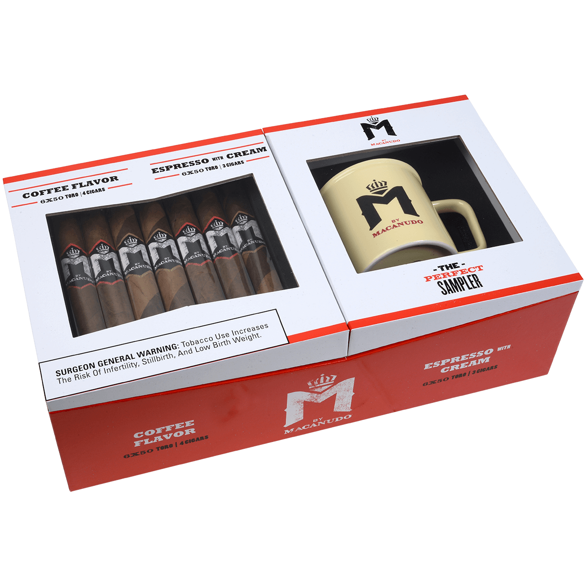 SAMPLER M BY MACANUDO COFFEE AND ESPRESSO TORO 7 CT. WITH GIFT MUG