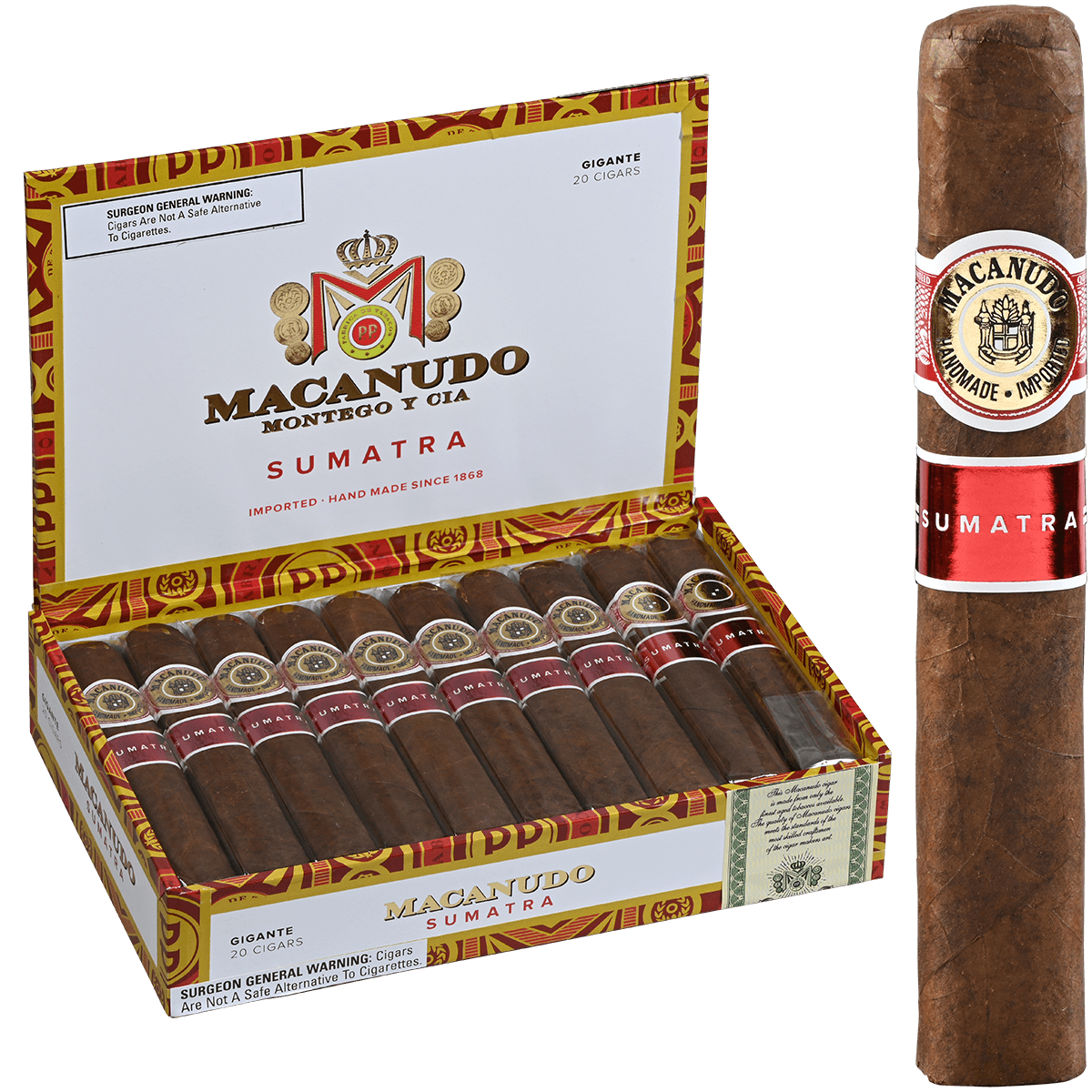 Macanudo Sumatra Gigante Box Pressed 20 Ct. Box 6X60