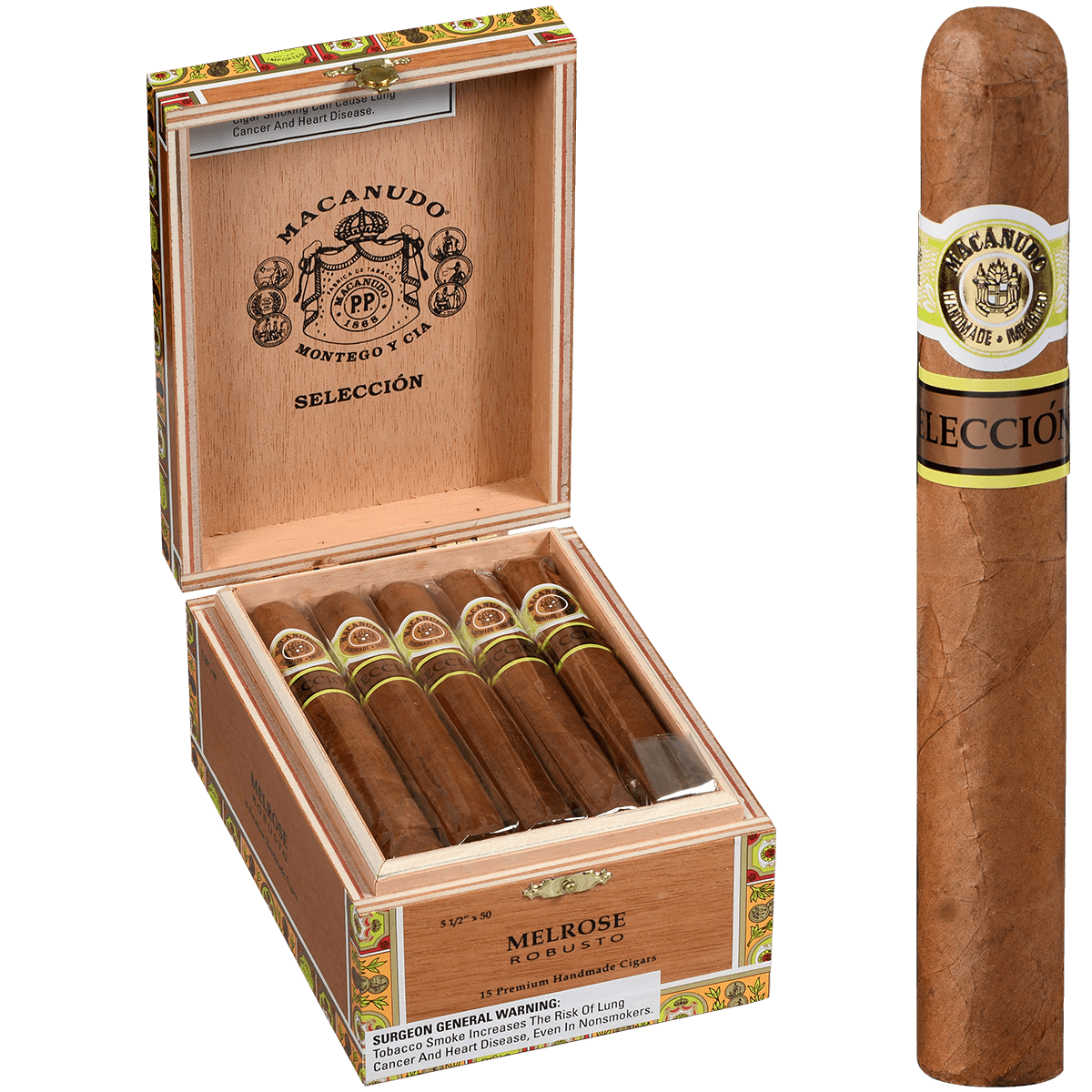 Macanudo Seleccion Cafe Robusto 15 Ct. Box 5.50X50