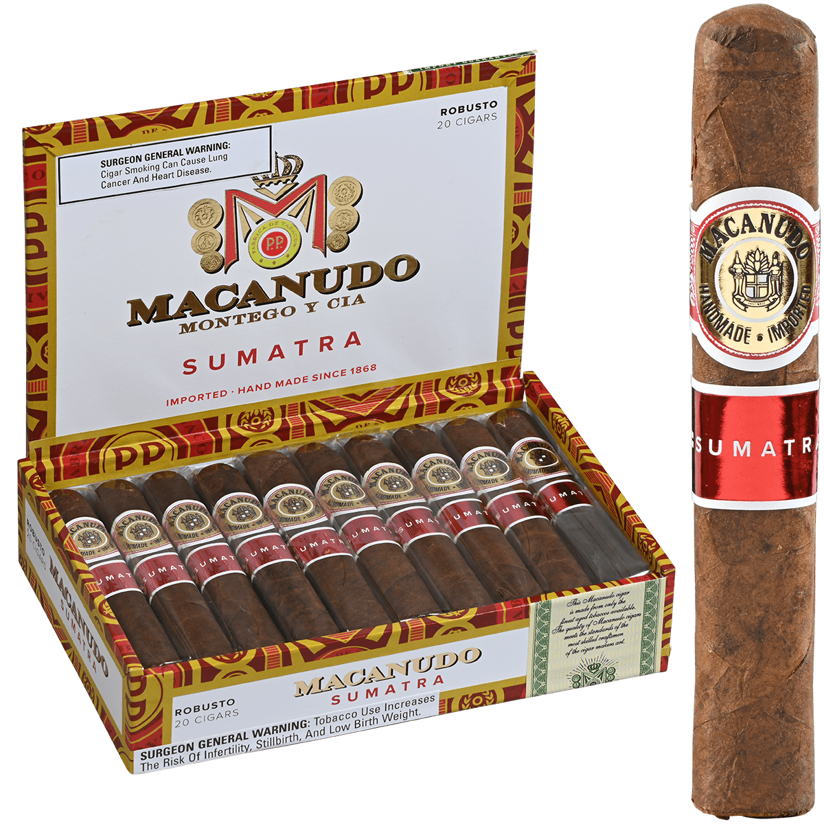 Macanudo Sumatra Robusto Box Pressed 20 Ct. Box 5X50