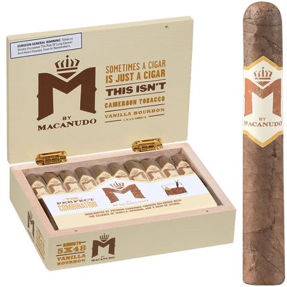 M By Macanudo Vanilla Bourbon Robusto 20 Ct. Box 5.00X48