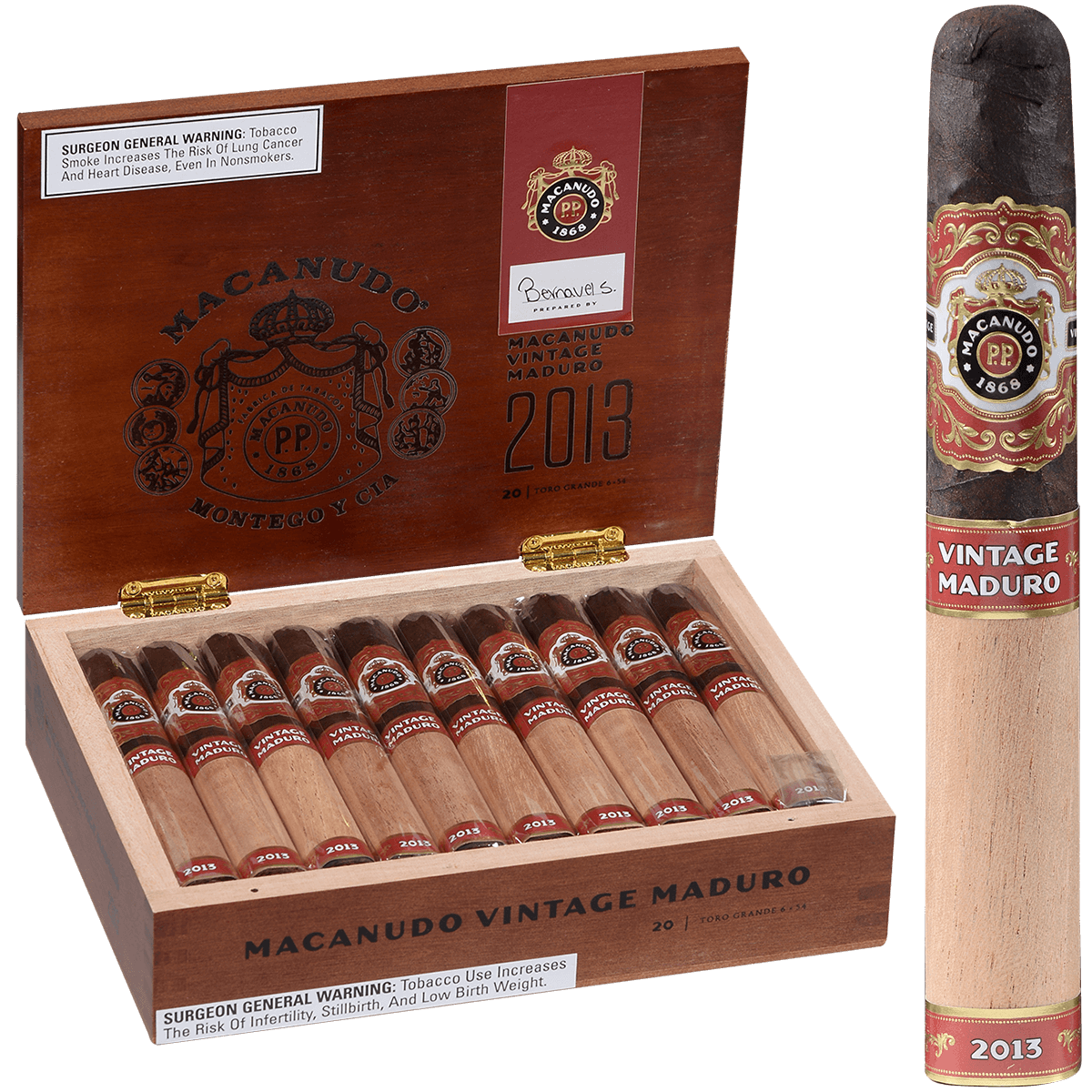 Macanudo Vintage Maduro 2013 Toro Grande 20 Ct. Box 6.00X54