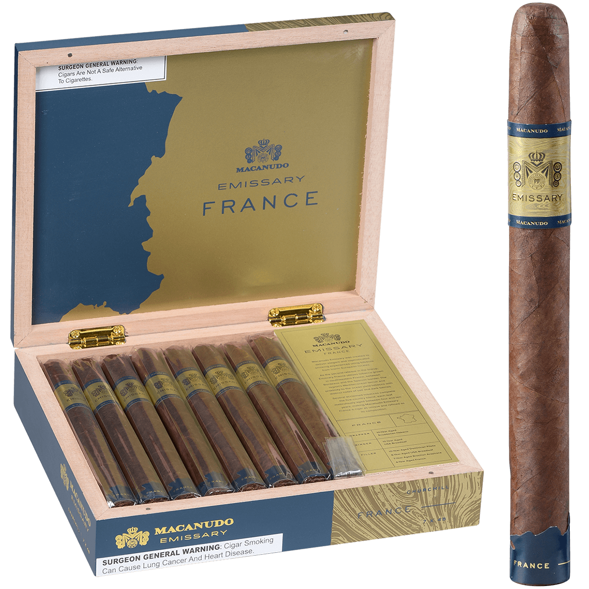 Macanudo Emissary France Churchill 16 Ct. Box 7.00X48