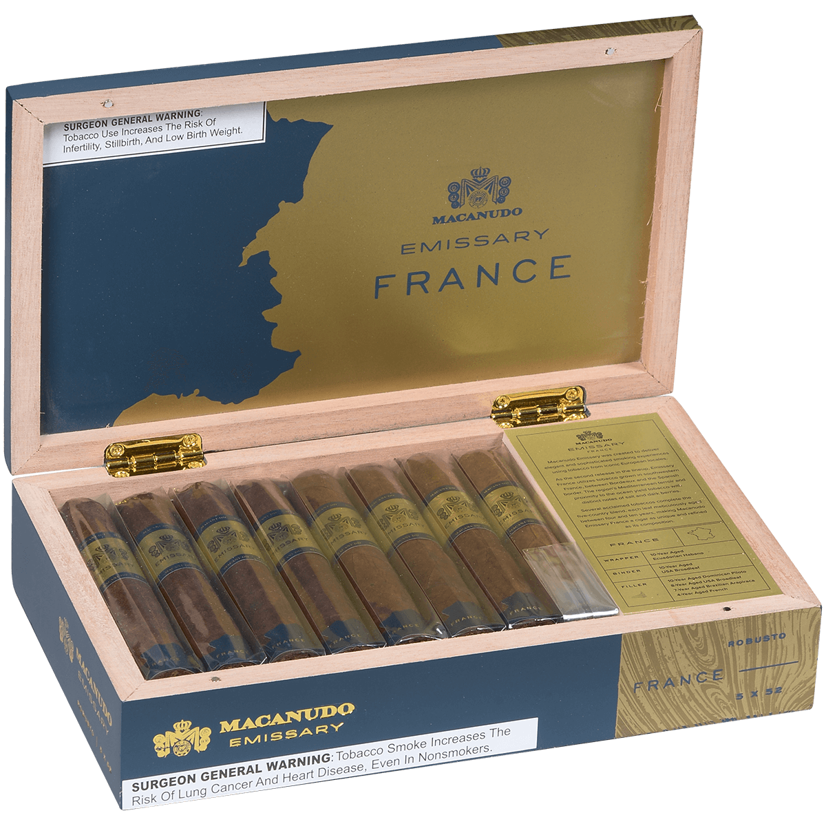 Macanudo Emissary France Robusto 16 Ct. Box 5.00X52