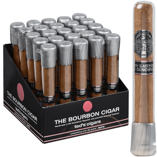 The Bourbon Cigar By Teds 10Th Anniversary Glass Tubes 25 Ct. Box 6.00X50