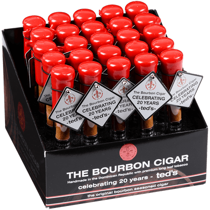 The Bourbon Cigar By Teds 538 Glass Tubes 25 Ct. Box 5.00X38