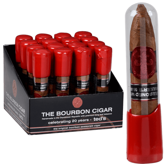 The Bourbon Cigar By Ted'S 562 Glass Tubes 16 Ct. Box 5.00X62