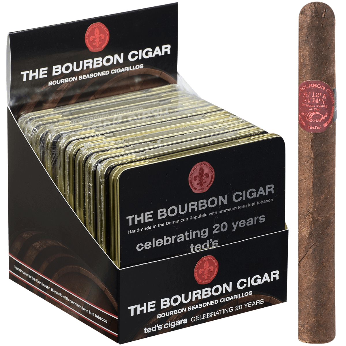 The Bourbon Cigar By Ted'S Cigarillos 10/10 Ct. Tins 4.00X28