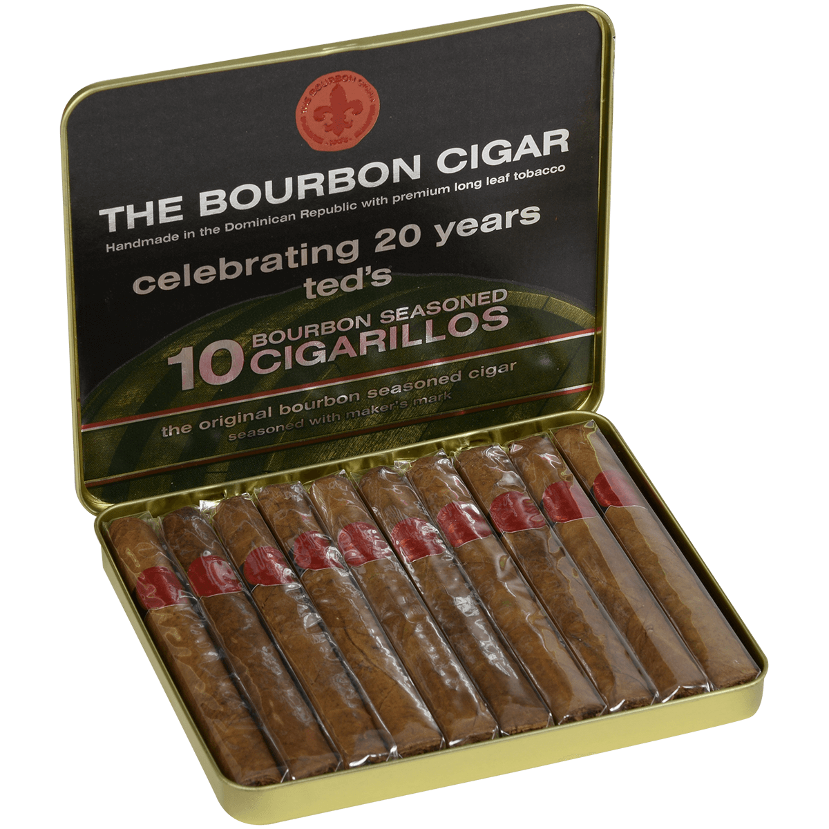The Bourbon Cigar By Ted'S Cigarillos 5/10 Ct. Tins 4.00X28
