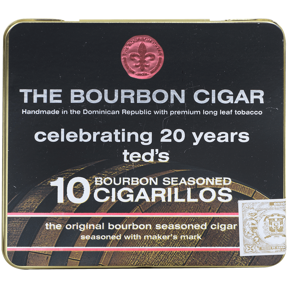 The Bourbon Cigar By Ted'S Cigarillos 10/10 Ct. Tins 4.00X28