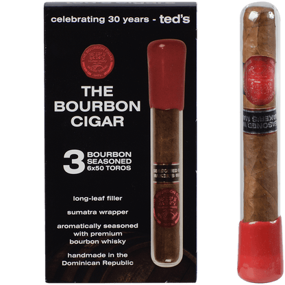 The Bourbon Cigar By Ted'S 650 Glass Tubes 3 Ct. Box 6.00X50