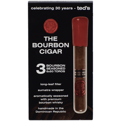 The Bourbon Cigar By Ted'S 650 Glass Tubes 3 Ct. Box 6.00X50
