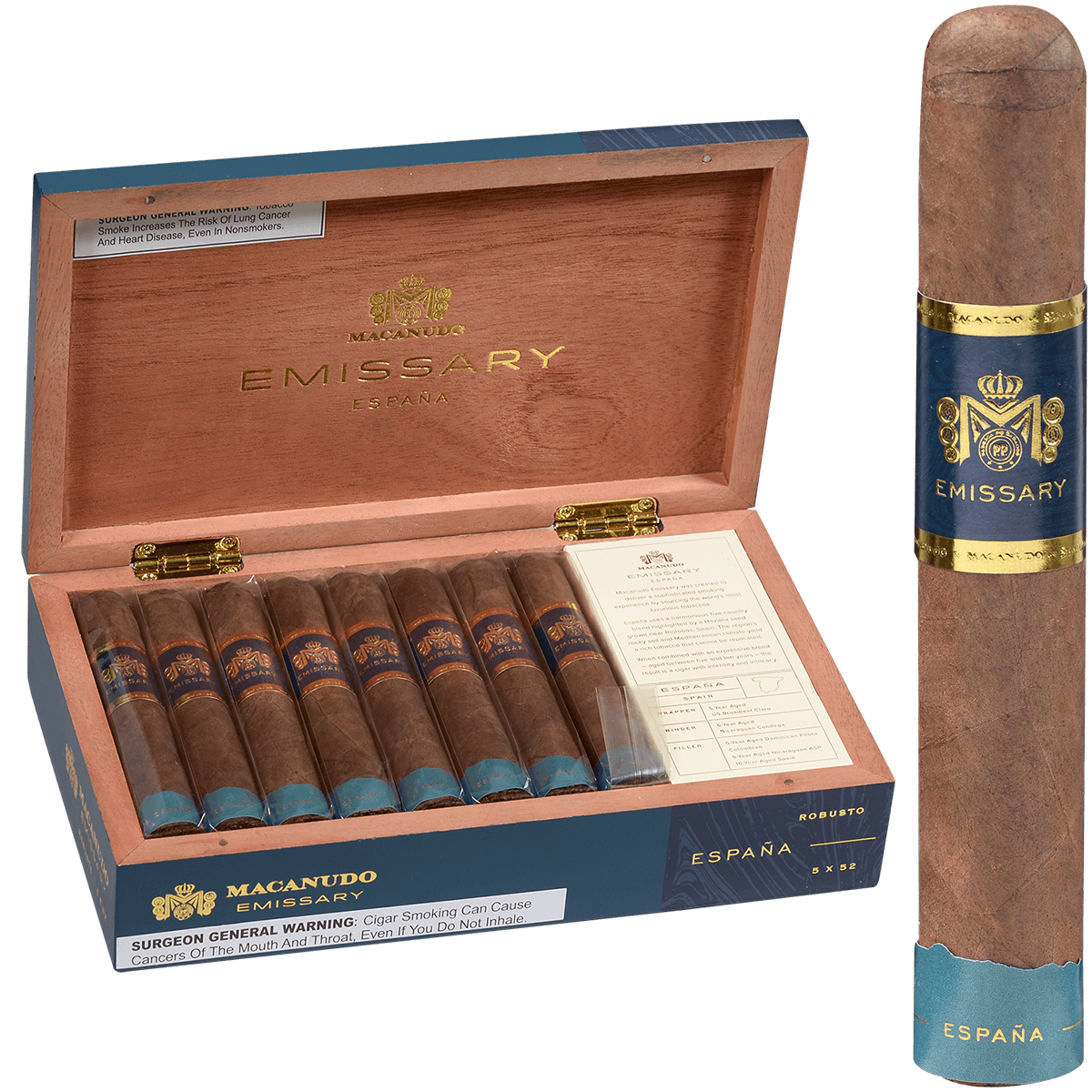 Macanudo Emissary Espana Robusto 16 Ct. Box 5.00X52