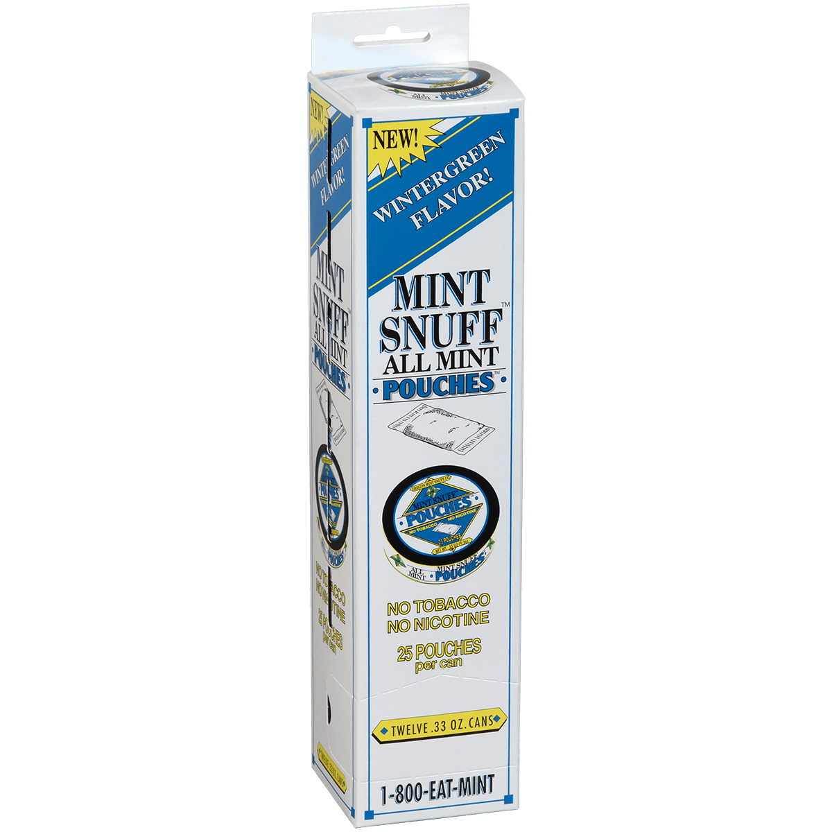Moist Snuff Non Tobacco Oregon Mint Wintergreen Pouches 12'S .33 Oz